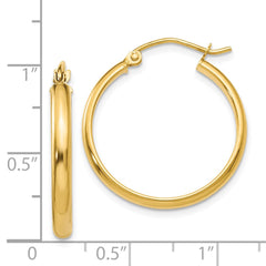 14k Round Tube Hoop Earrings - 2