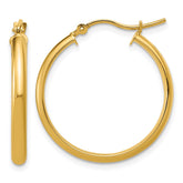 14k Round Tube Hoop Earrings - 2