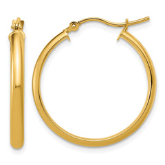 14k Round Tube Hoop Earrings - 2