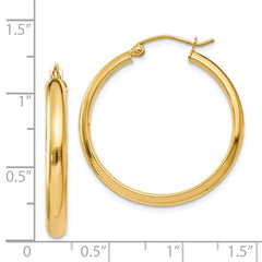 14k Round Tube Hoop Earrings - 5