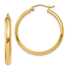 14k Round Tube Hoop Earrings - 5