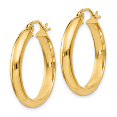 14k Round Tube Hoop Earrings - 6