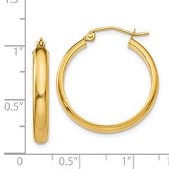14k Round Tube Hoop Earrings - 6