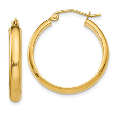14k Round Tube Hoop Earrings - 6