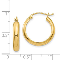 14k Round Tube Hoop Earrings - 3