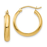 14k Round Tube Hoop Earrings - 3
