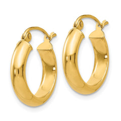 14k Round Tube Hoop Earrings - 7