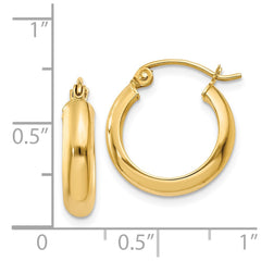14k Round Tube Hoop Earrings - 7