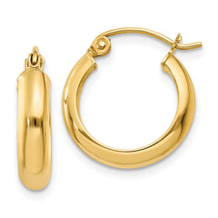 14k Round Tube Hoop Earrings - 7
