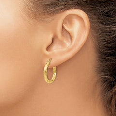 14k Polished 2.75mm Twisted Hoop Earrings - 2
