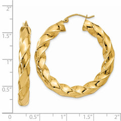 14k Polished 5.0mm Twisted Hoop Earrings - 3