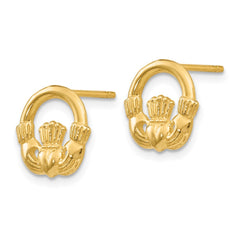 14k Claddagh Post Earrings - 3