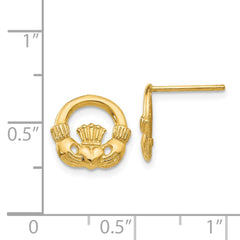 14k Claddagh Post Earrings - 3