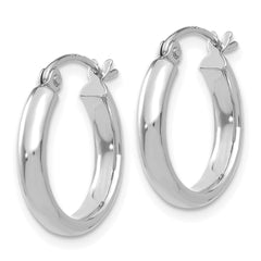 14k White Gold Polished Hoop Earring - 4