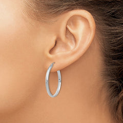 14k White Gold Polished Hoop Earring - 5