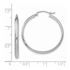 14k White Gold Polished Hoop Earring - 5