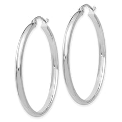 14k White Gold Polished Hoop Earring - 6