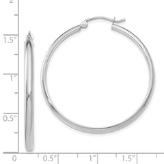 14k White Gold Polished Hoop Earring - 6