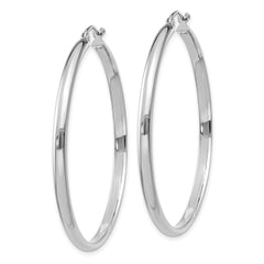 14k White Gold Polished Hoop Earring - 2