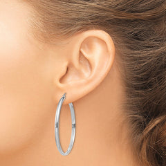 14k White Gold Polished Hoop Earring - 2