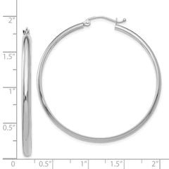 14k White Gold Polished Hoop Earring - 2
