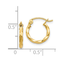 14k Twist Polished Hoop Earring - 2