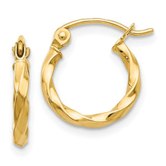 14k Twist Polished Hoop Earring - 2
