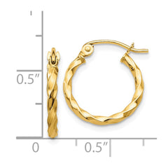 14k Twist Polished Hoop Earring - 3