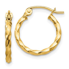 14k Twist Polished Hoop Earring - 3