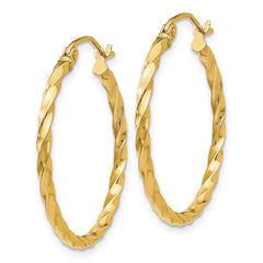 14k Twist Polished Hoop Earring - 4