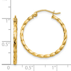 14k Twist Polished Hoop Earring - 4