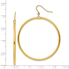 14k Tube Hoop Dangle Earrings - 2