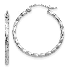 14k WG Twist Polished Hoop Earring - 5