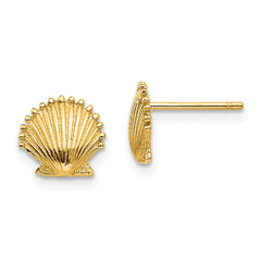 14k Scallop Shell Post Earrings - 2