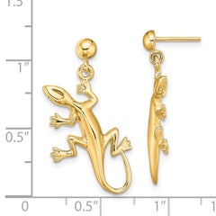 14K Polished Gecko Dangle Earrings