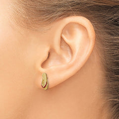 14k 3D W/ Fuschia Enamel Single Flip-Flop Post Earrings