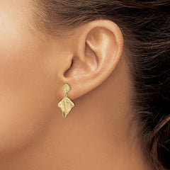14K Shell and Stingray Post Dangle Earrings