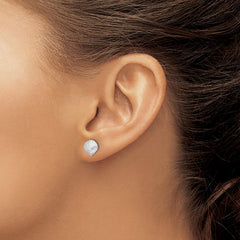 14K White Gold Scallop Shell Post Earrings - 2