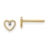 14k w/ Rhodium D/C Heart Post Earrings - 3