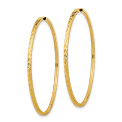 14k Diamond-cut Square Tube Endless Hoop Earrings - 9
