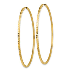 14k Diamond-cut Square Tube Endless Hoop Earrings - 11