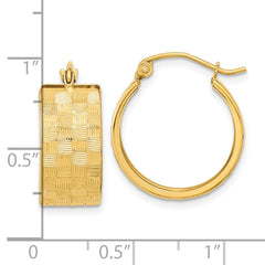 14k Diamond-cut Hoop Earrings - 2