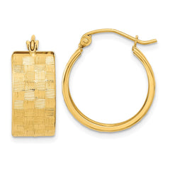 14k Diamond-cut Hoop Earrings - 2