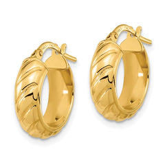 14k Polished Fancy Hoops