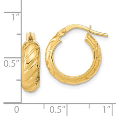 14k Polished Fancy Hoops
