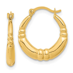 14K Polished Hoop Earrings - 2