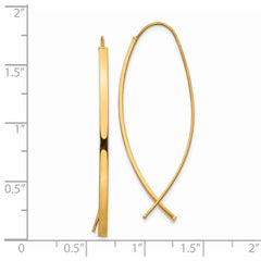 14k 1.75mm Square Tube Wire Threader Earrings - 2