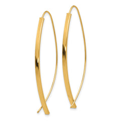 14k 1.75mm Square Tube Wire Threader Earrings - 2