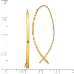 14k 1.75mm Square Tube Wire Threader Earrings - 2