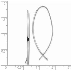 14k 1.75mm Square Tube White Gold Wire Threader Earrings - 2